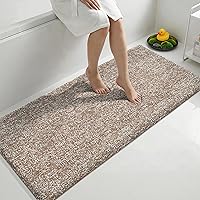 Vista 58 de Yimobra Alfombra de baño larga antideslizante, lavable, suave y absorbente, alfombra de baño de microfibra de doble tono con respaldo de goma