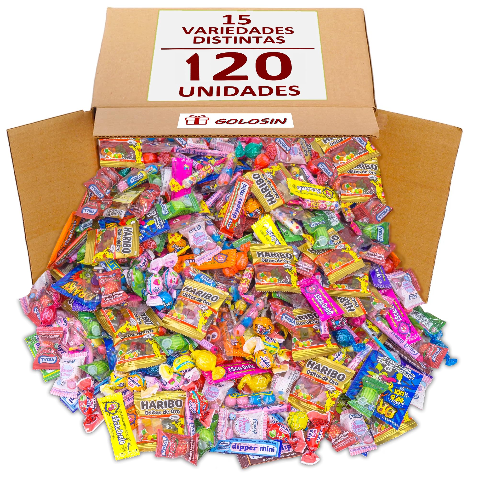 GOLOSIN MegaPack Magnum Caja de Chuches 120 Unidades 15 Variedades