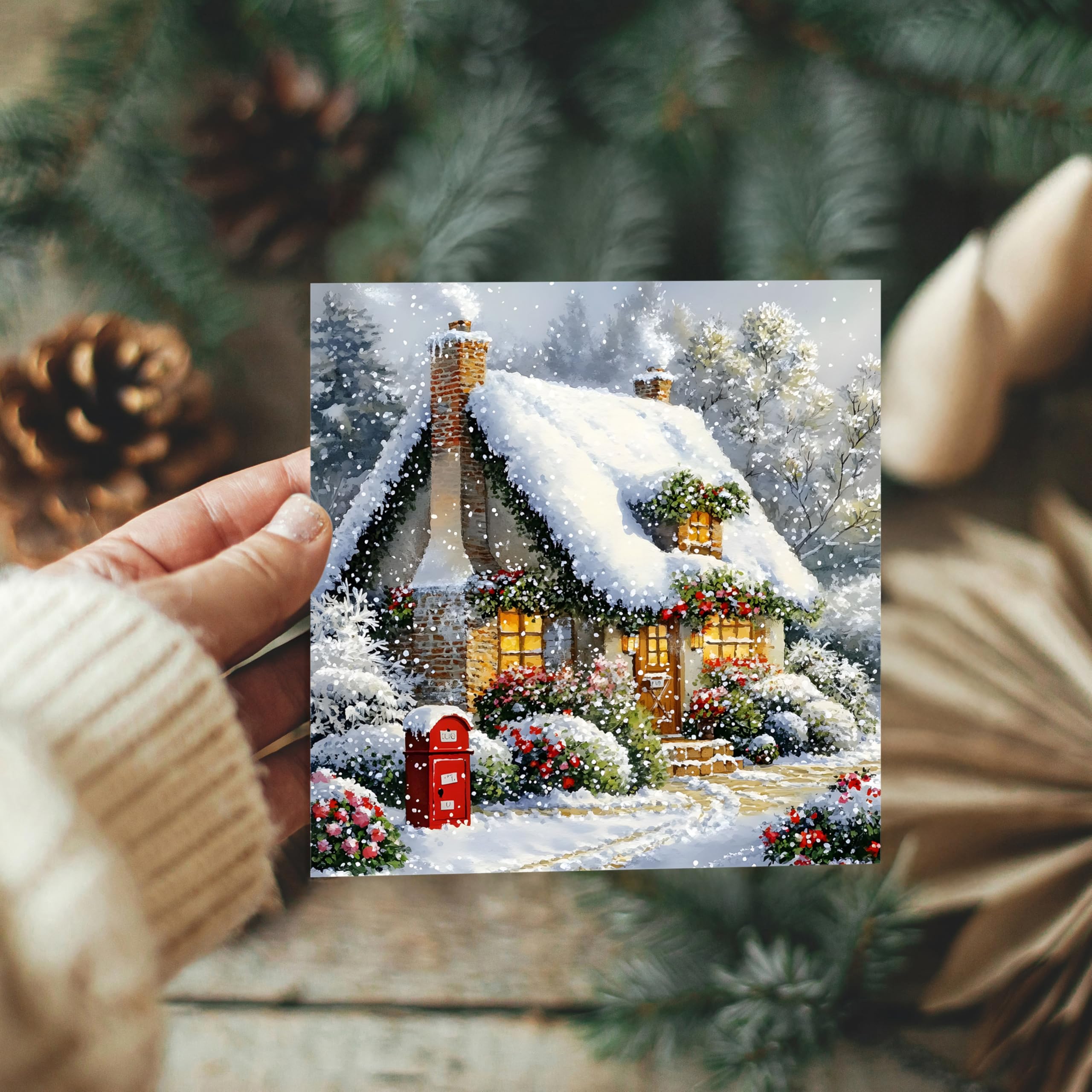 Christmas Cards Boxed | 30 Pack Xmas Cards Multipack | 6 Unique Traditional Vintage Winter Street Scene Designs Retro Festive Seasons Greetings For Friends Family - View #9