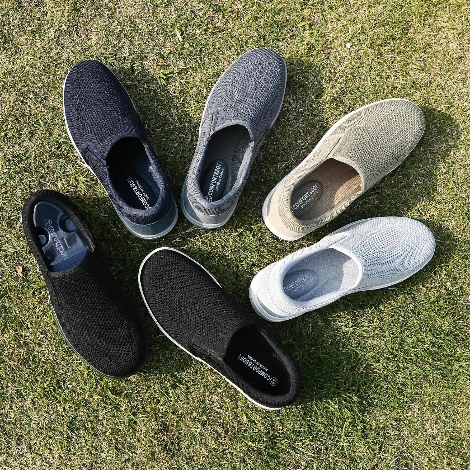 Puxowe Zapatillas de Deporte para Hombre Deslizamiento en Zapatillas de Ocio Ligeras Atmungsaktiv Netz Manos Libres Zapatillas Planas