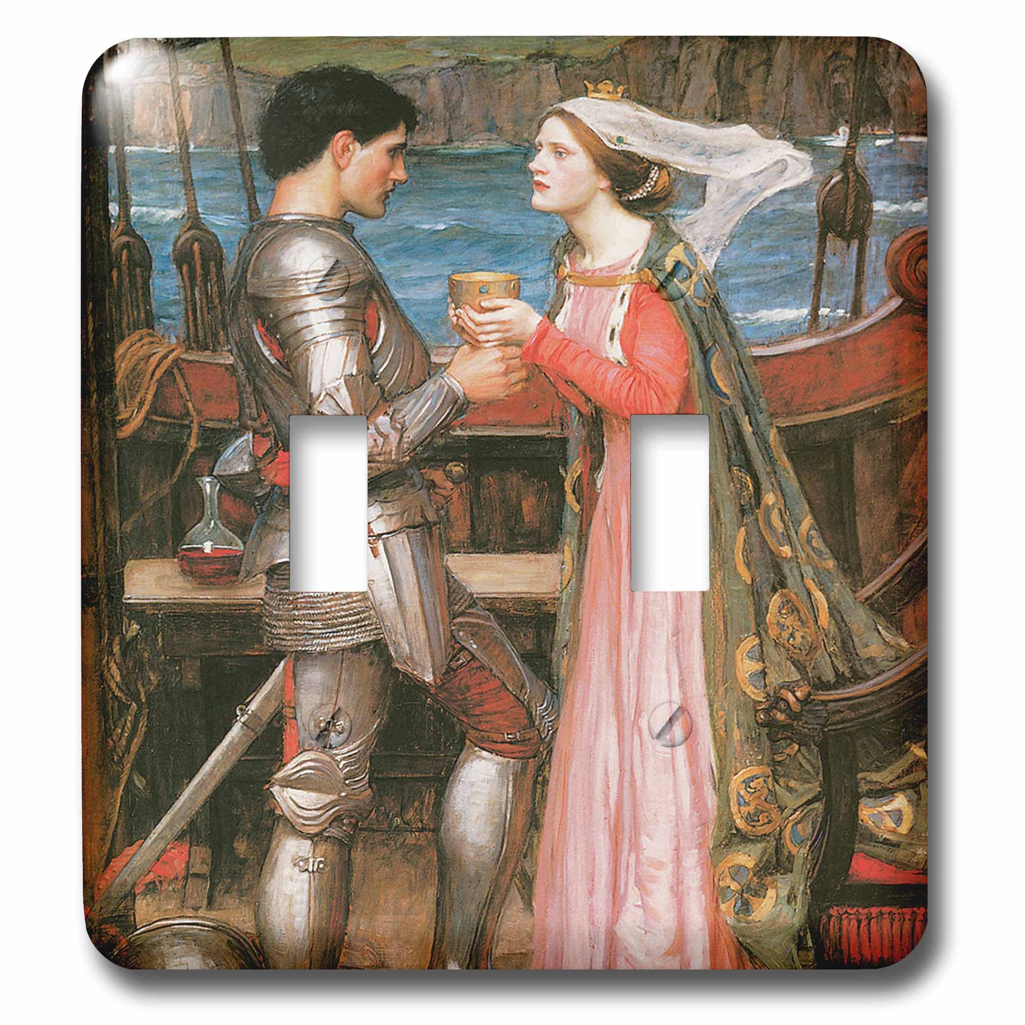 Double interrupteur à bascule décoratif plaque murale art John Waterhouse