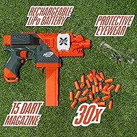 Vista 3 de NERF Pro Stryfe X Dart - Lanzador semiautomático, batería LiPo recargable, 30 dardos AccuStrike de longitud media, cargador de 15 dardos, 150 FPS