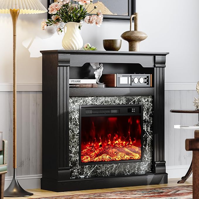Chimenea Eléctrica 40" TRONLEE BLJ001 4800 BTU 60-99°F Negro miniatura 4