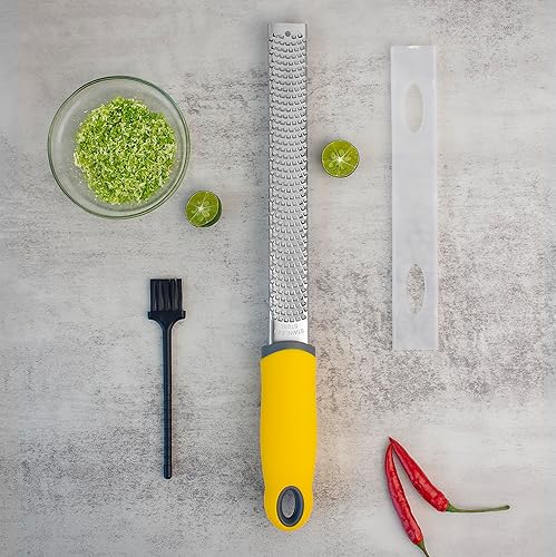 Miniatura 7 de HAOYIHY Limón rallador y rallador de queso parmesano limón, ajo, nuez moscada, chocolate, frutas, verduras, rallador de jengibre, triturador de