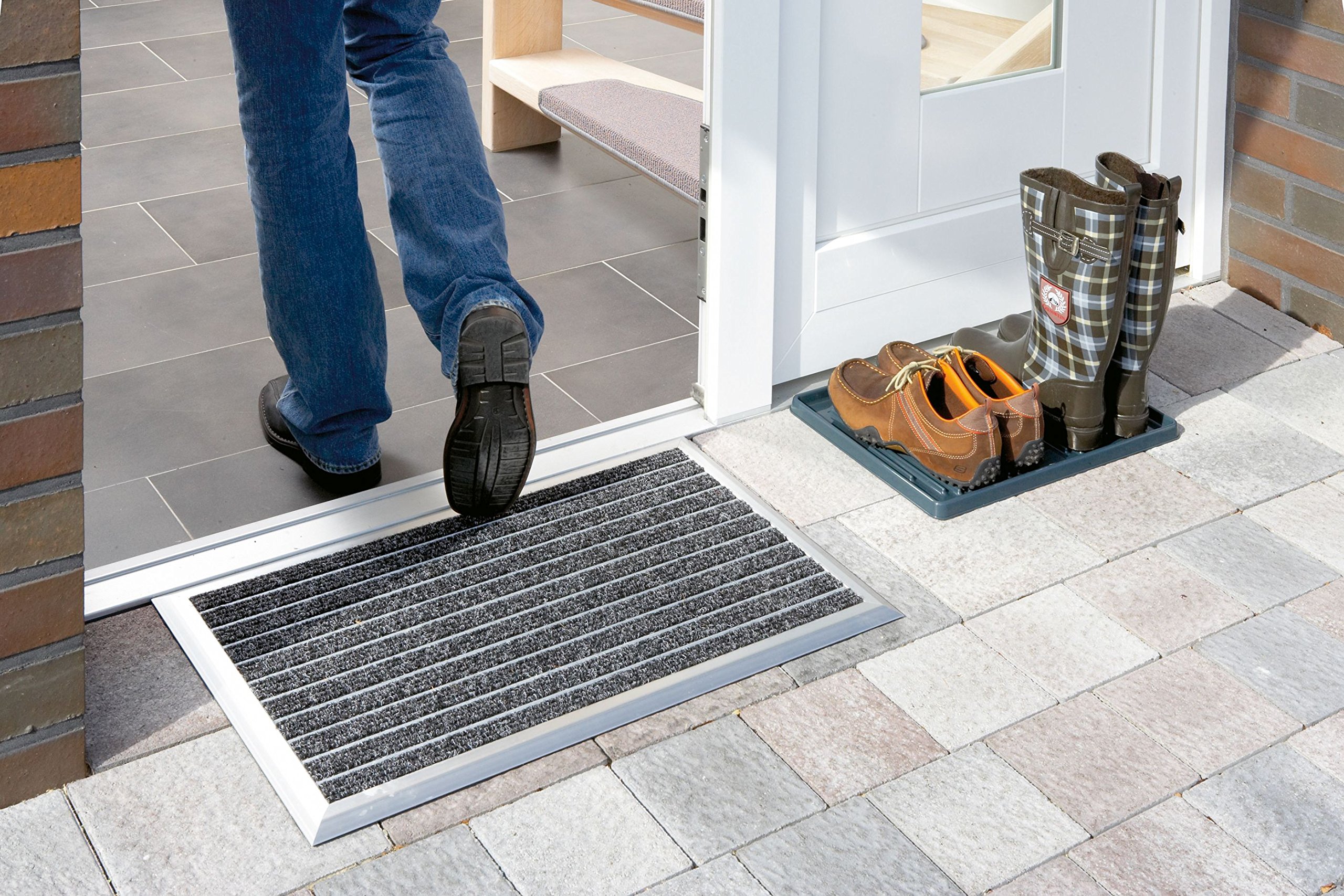 ASTRA Zerbino, 1880030040, in Alluminio, per l'ingresso, Molto Resistente, 45 x 75 cm, Colore: Antracite