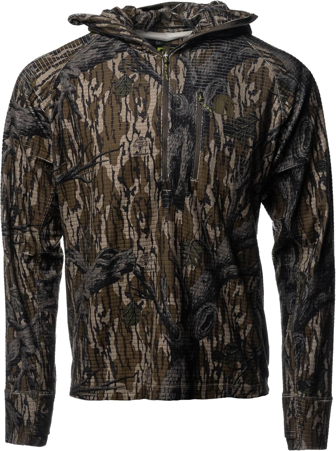 Gator Waders Mens Waypoint Grid Fleece 1/2 Zip Hoodie - Lightweight Moisture-Wicking Fit - Breathable Hunting Layer