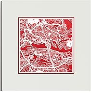 Vista 77 de O3 Design Studio Mapa de corte de papel Madrid negro mate de 20 x 20 pulgadas