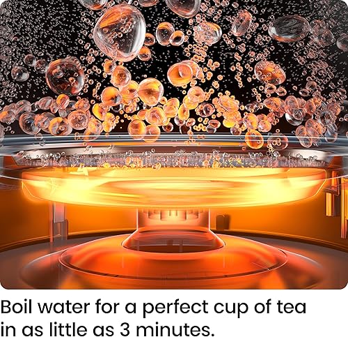 Miniatura 17 de Chefman Hervidor eléctrico de cuello de cisne, hervidor de té de 0.8 L para café y té, operación con un solo toque, protección para hervir, apagado