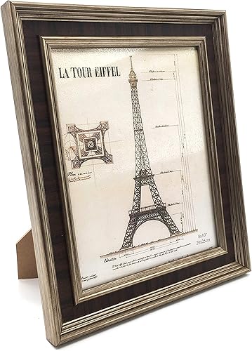 Miniatura 9 de allgala Paquete de 3 marcos de fotos de escritorio de imitación de madera con cara de cristal, 5 x 7 pulgadas, estilo latón oscuro - HD61065