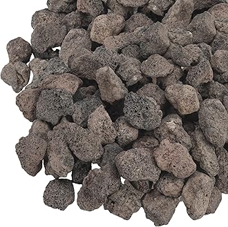 GasSaf 10 Pounds Black Lava Rocks for Fire Pit, Gas Fireplace, Gas Fire Tables, Gas Log Set, Fire Bowls, Decorative Landscaping Rocks for Indoor and Outdoor (1.2-2 Inch)