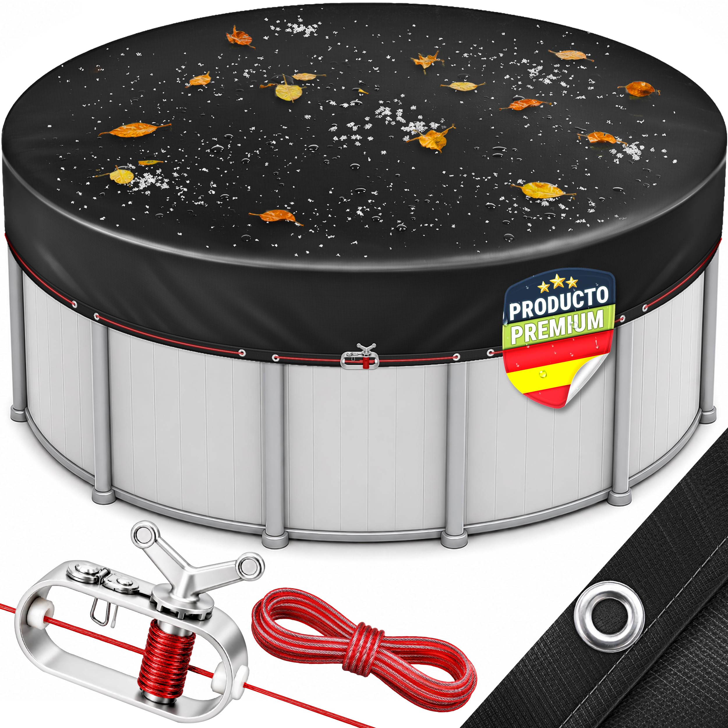 tillvex® Cubierta para piscina redonda de 560 cm de diámetro para 460 – 500