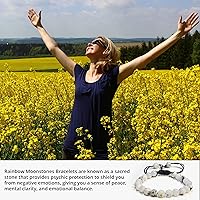 Vista 167 de Adjustable Crystal Bracelet – Gemstone Bead Bracelet with Adjustable Macrame String – Chic Gemstone Bracelet for Men and Women – 8mm Round Healing