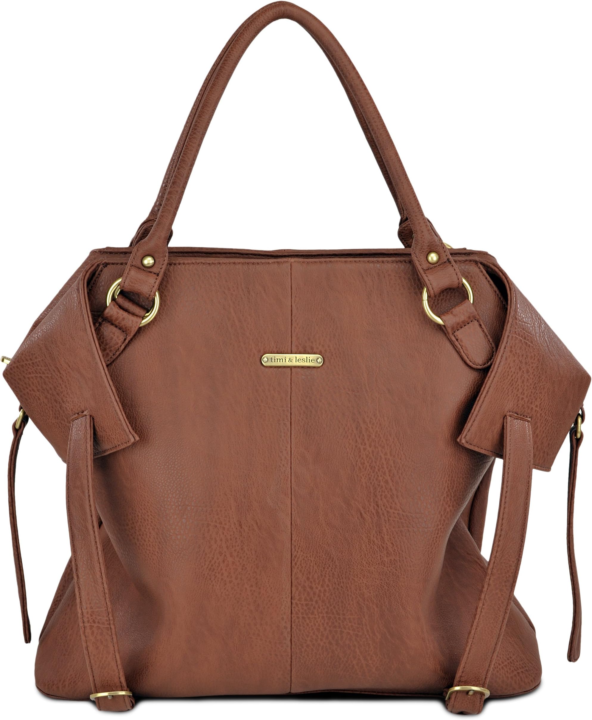 timi & leslie Charlie 7-Piece Diaper Bag Set, Cinnamon