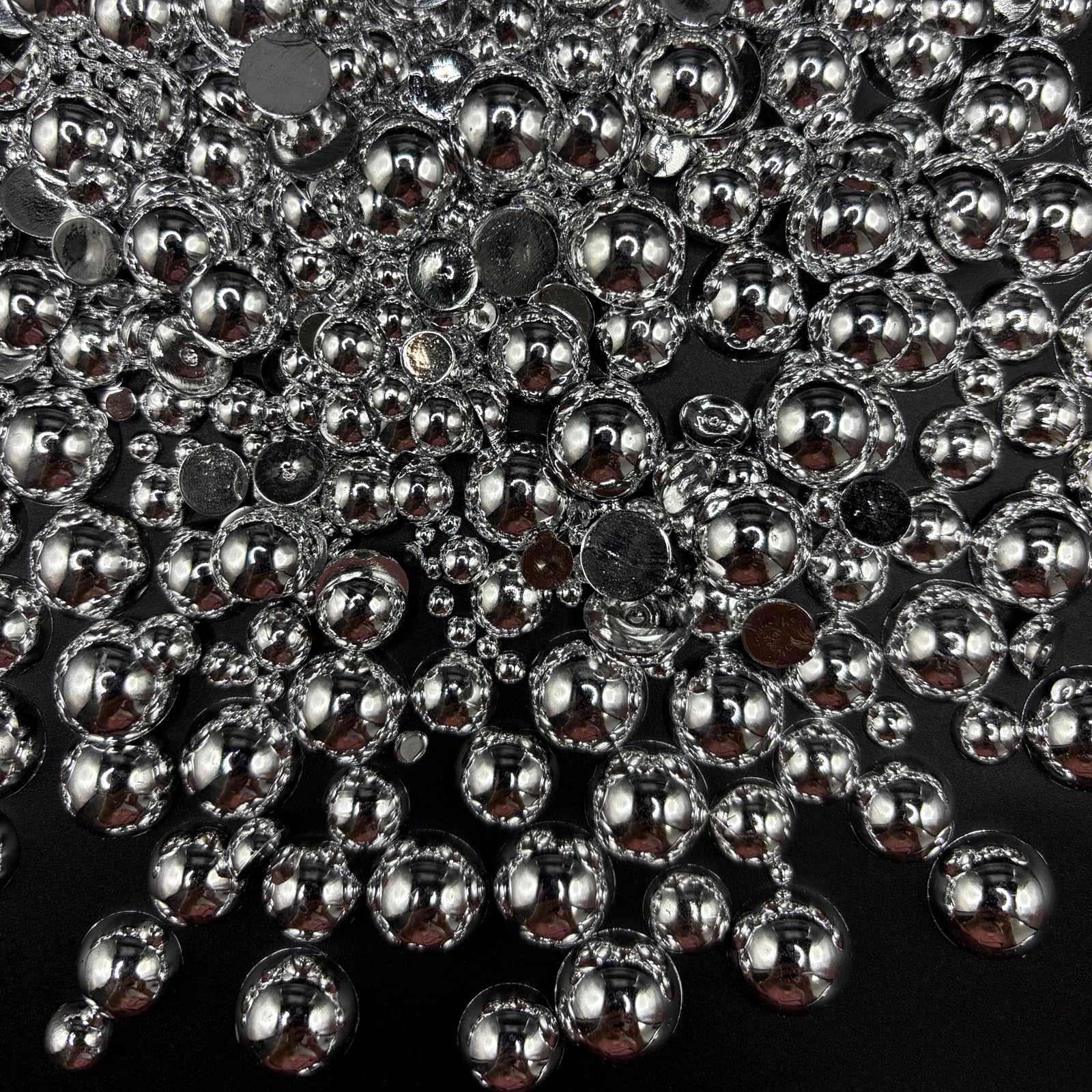 1450PCS Flat Back Pearls for Crafting, 3-14mm Half Round Loose Pearls Gems Beads for Jewlery, Shoes, Cup, Wedding, Decor Hair, Nail Art Decoration,