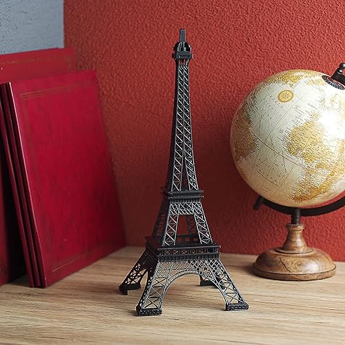 Miniatura 3 de Hosley Juego de 2 torres Eiffel de hierro de mesa de 15 pulgadas de alto y 6.5 pulgadas de alto, sujetalibros, ciclo retro, bicicleta clásica antigua