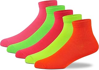 Supersox Women's Ankle Length Pack of 5 NEON Polyester Socks Price In India