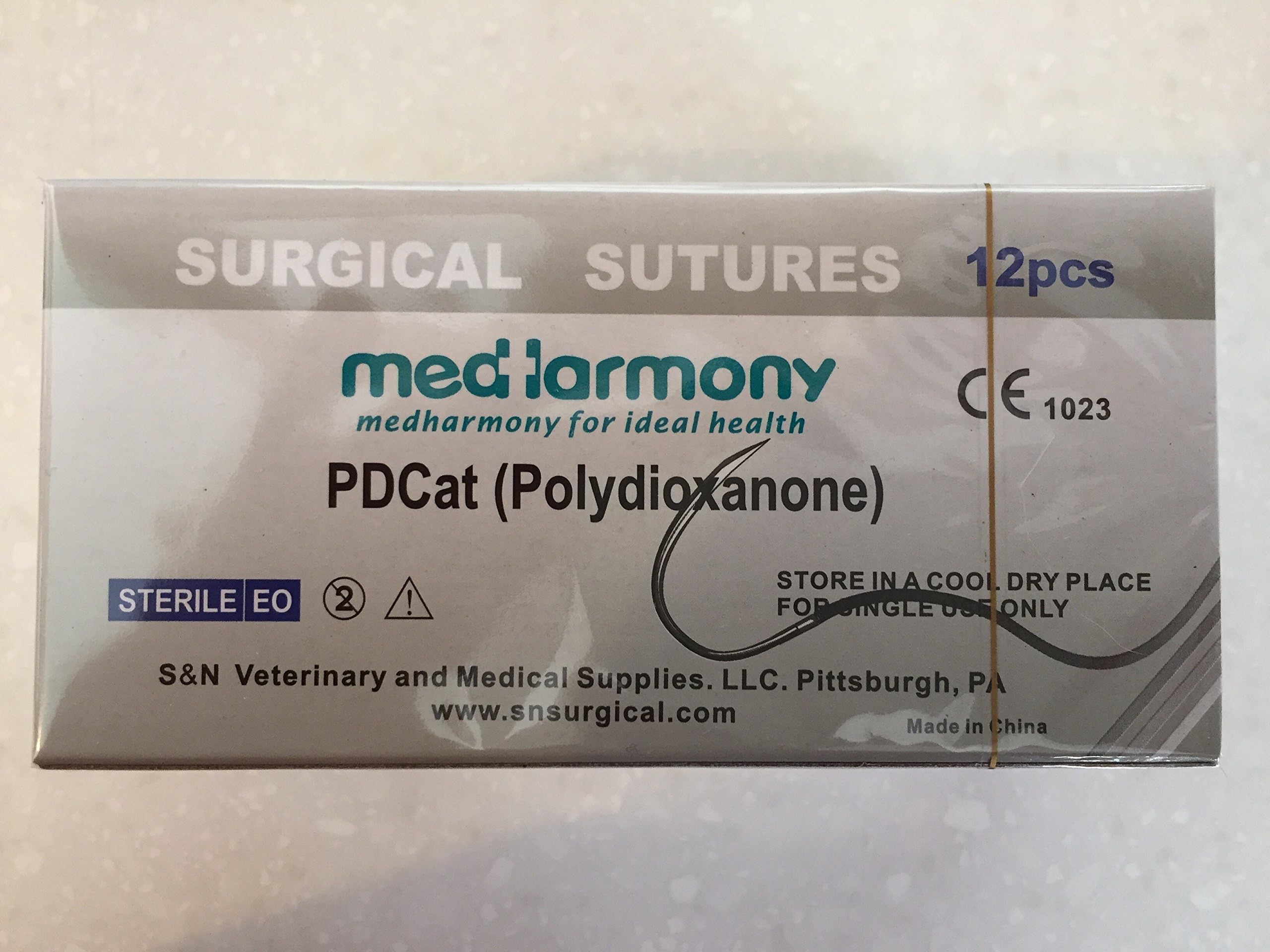 box of 12 PDCat 45cm 3-0 Polydioxanone Suture with 3/8 24mm rev cutting needle