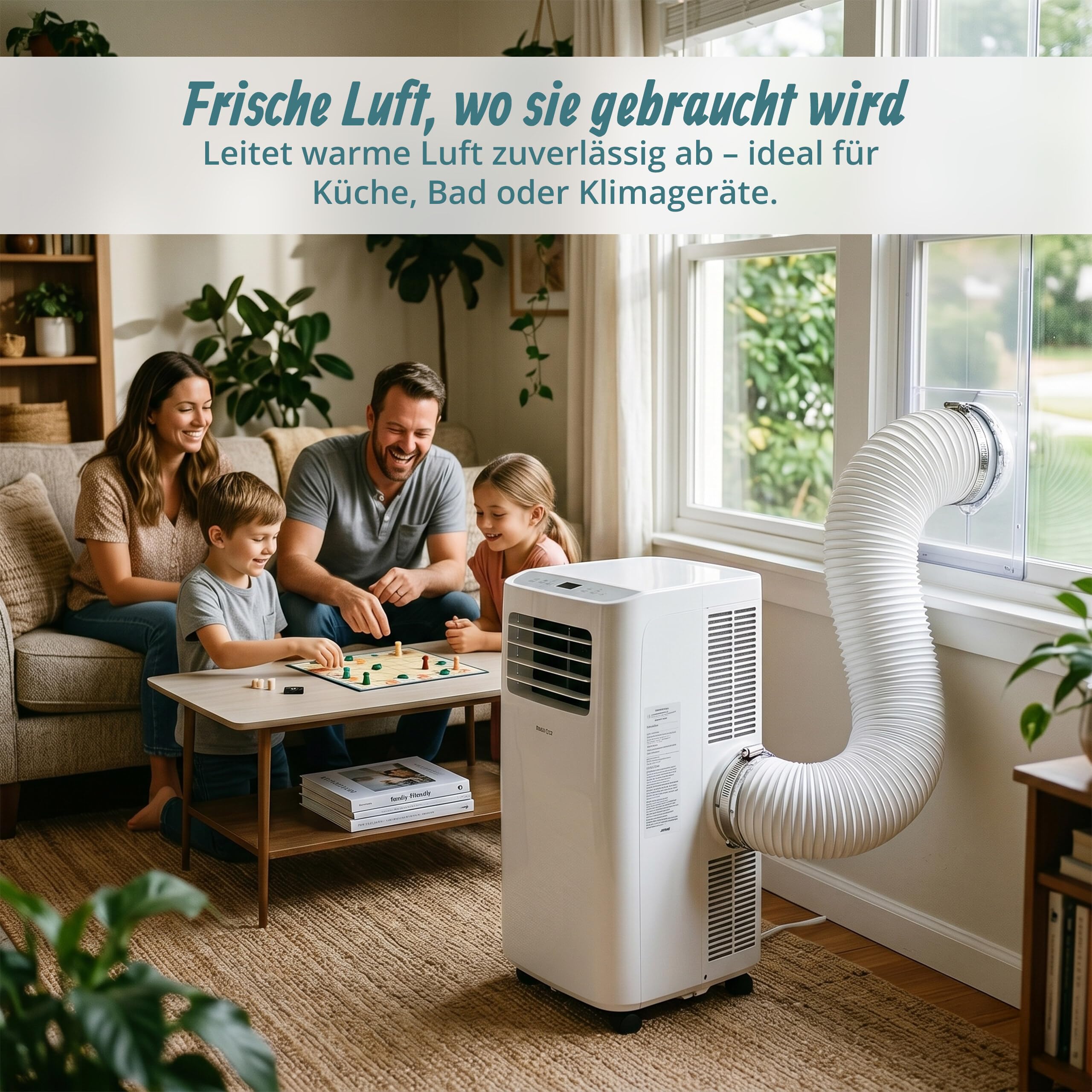 Relaxdays Abluftschlauch, 2 Schellen, Ø 125 mm, 5 m, PVC, Aluminium, gasdicht, temperaturbeständig, Luftschlauch, weiß