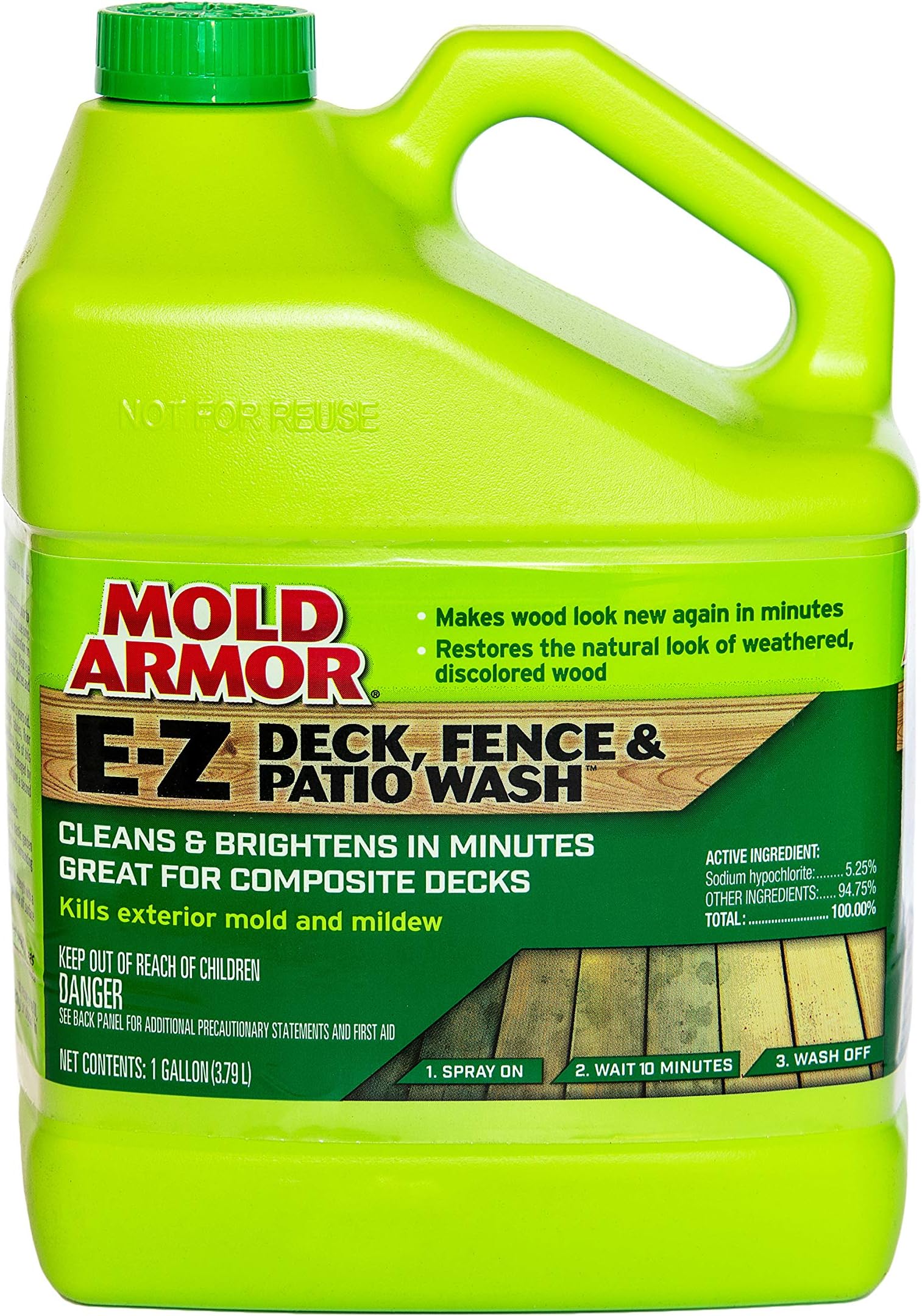 MOLD ARMOR E-Z Deck, Fence and Patio Wash - Wood and Composite Deck Cleaner - 1 Gallon