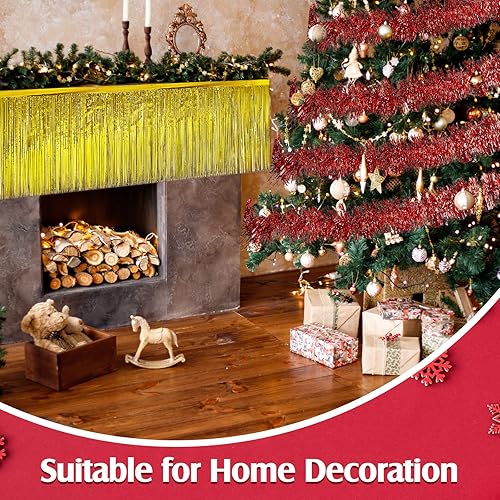 Miniatura 4 de 20 piezas de decoraciones de flotador de desfile de Año Nuevo chino incluyendo 8 guirnaldas de flecos de lámina dorada 12 guirnaldas de oropel rojas