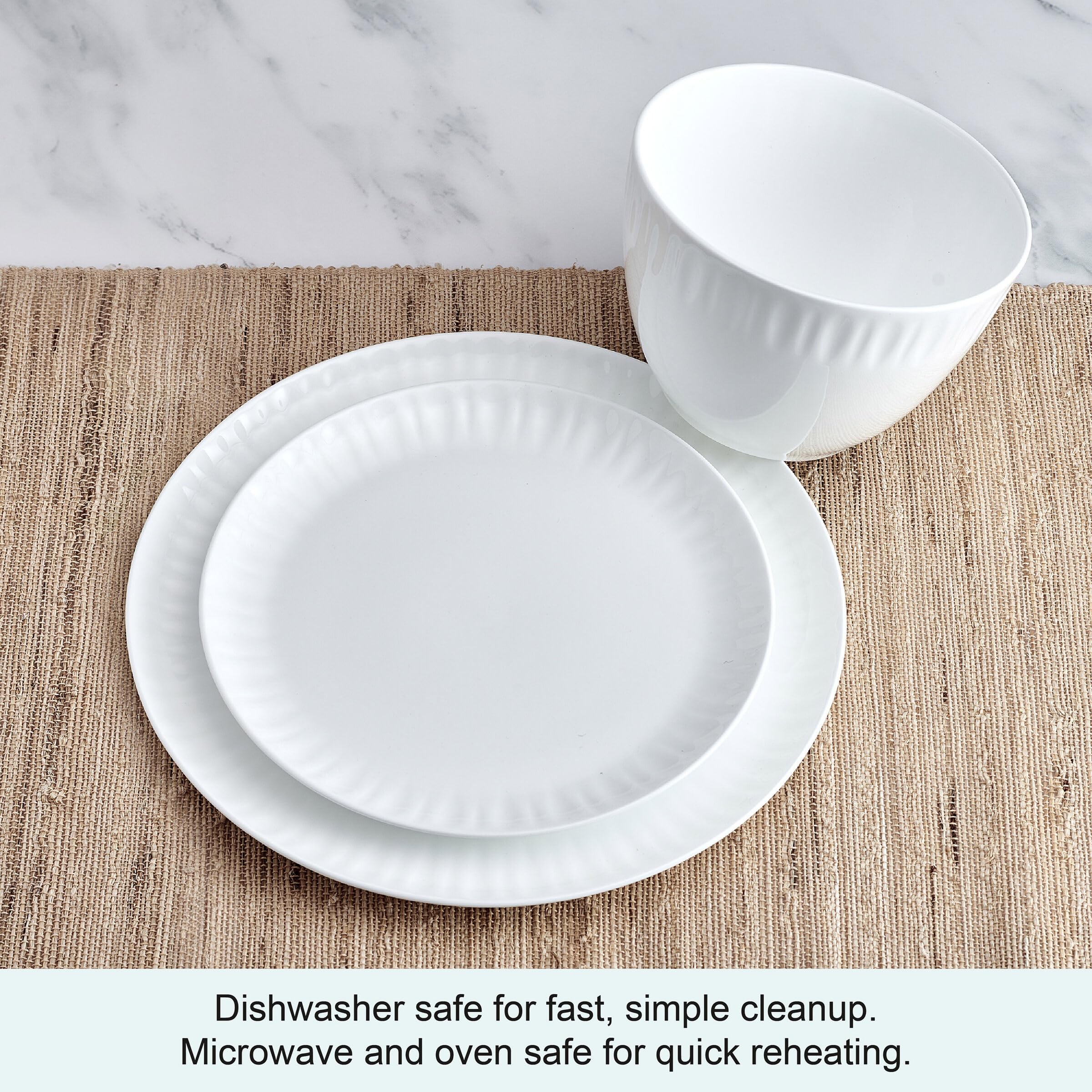 Mikasa Franklyn Bone China - Vajilla de 12 piezas resistente a las astillas, servicio para 4