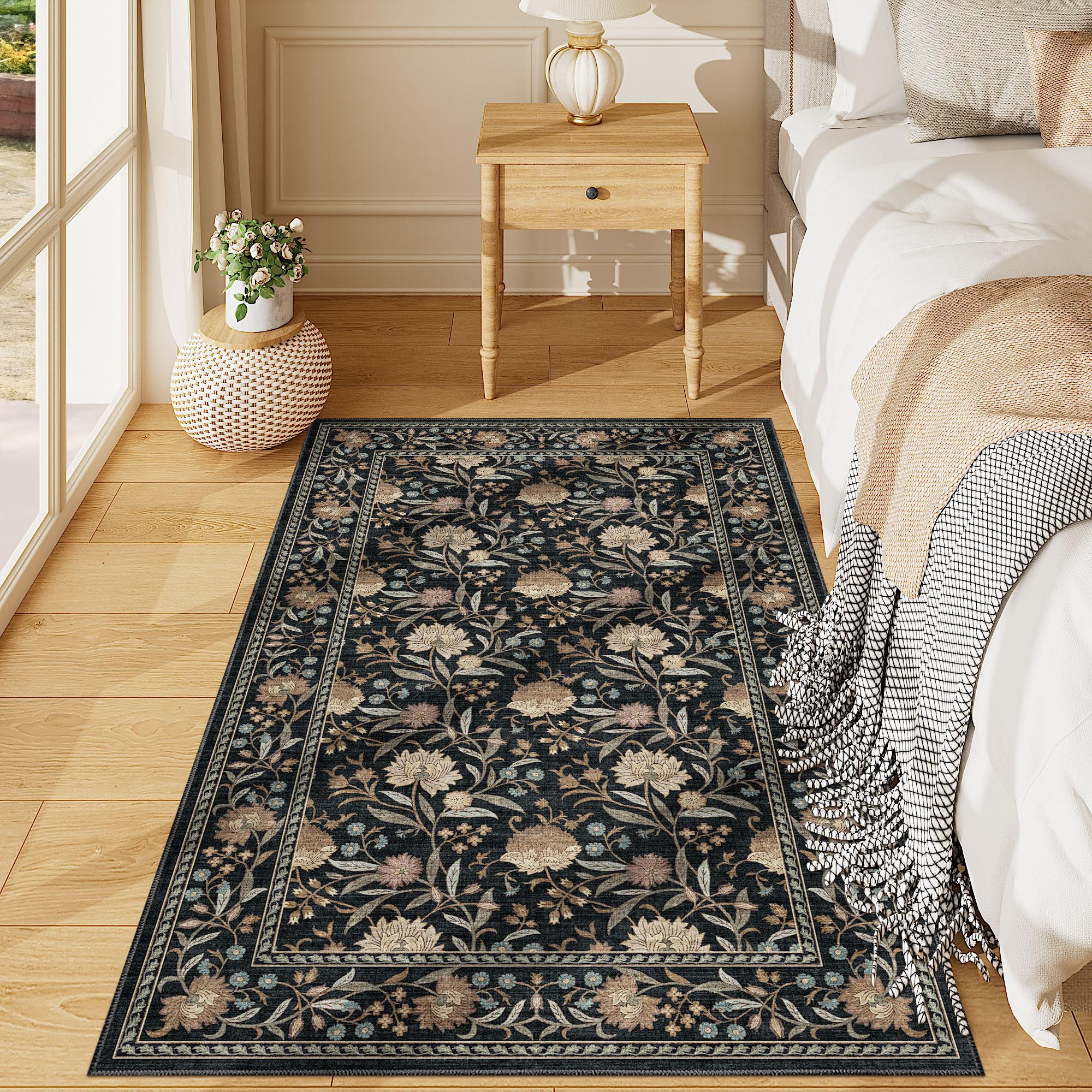 DUKINO 3x5 Vintage Floral Rug