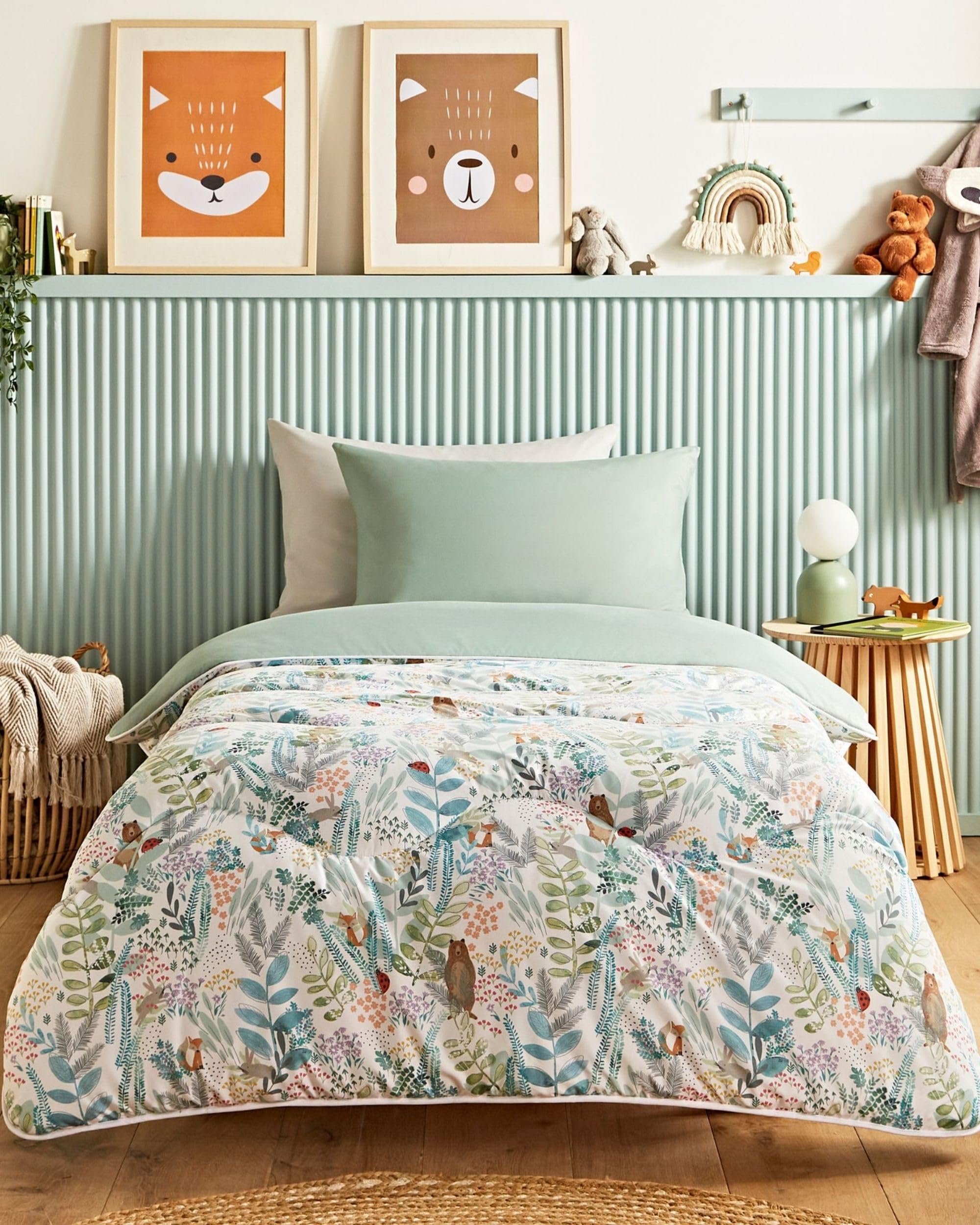 Night Lark Children's Coverless Duvet and Pillowcase Set – Coverless Duvet Double 10.5 Tog with Advanced Smartfil® Fibre, Machine Washable, Hypoallergenic – Into the Woods, Double Bed Size