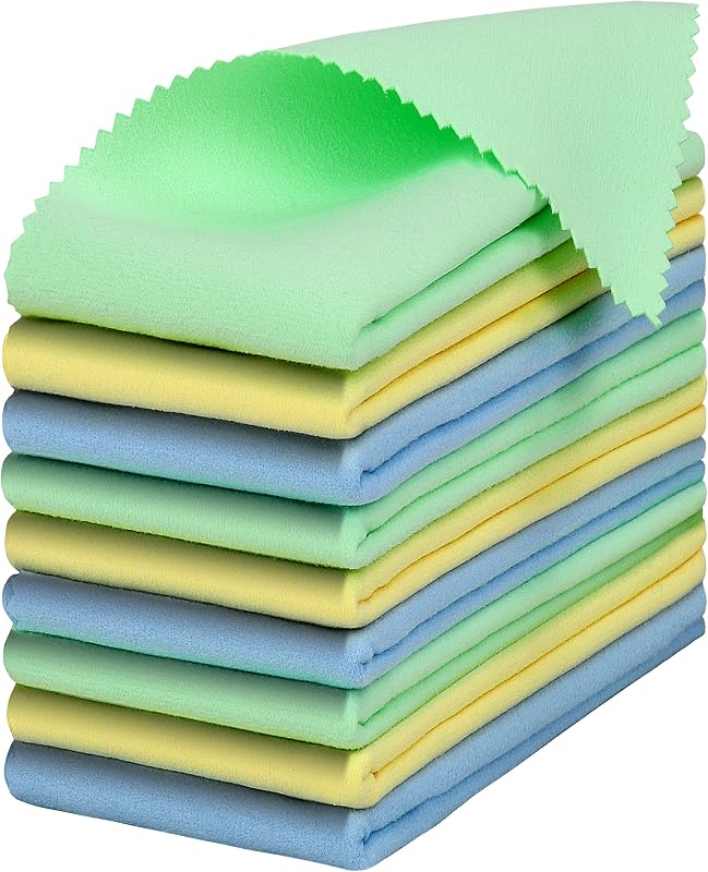 Paquete de 9 paños para guitarra, 12.0 x 12.0 in, paño de limpieza de gamuza de microfibra para instrumentos musicales, paños de pulido de felpa para guitarra, violín, piano, clarinete, trompeta, saxo, universal