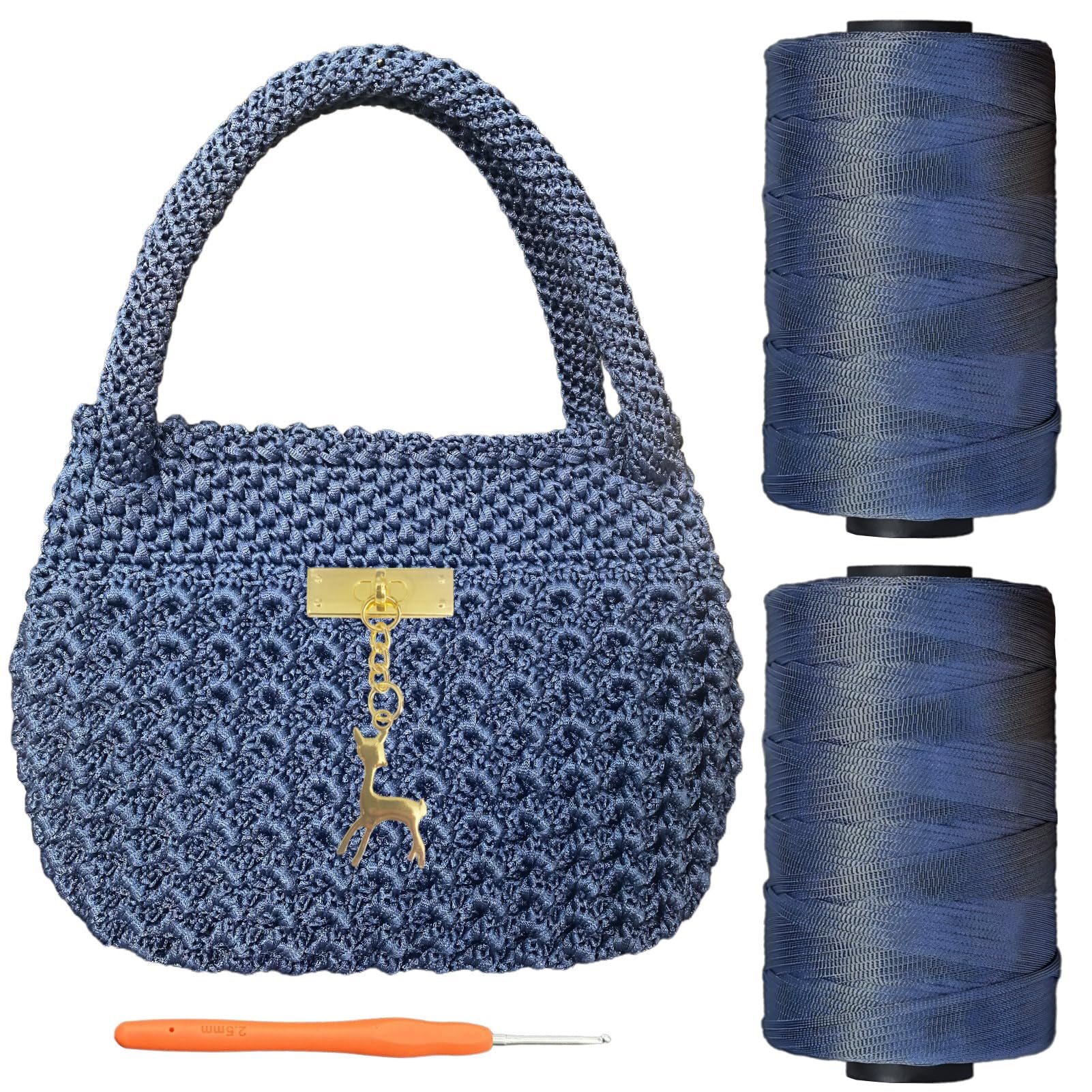 ノベルティバッグ　ツィードスパンコール　ブルー Amazon.com: SHENJILL Phoenix Tail Bag Crochet Kit for Beginners