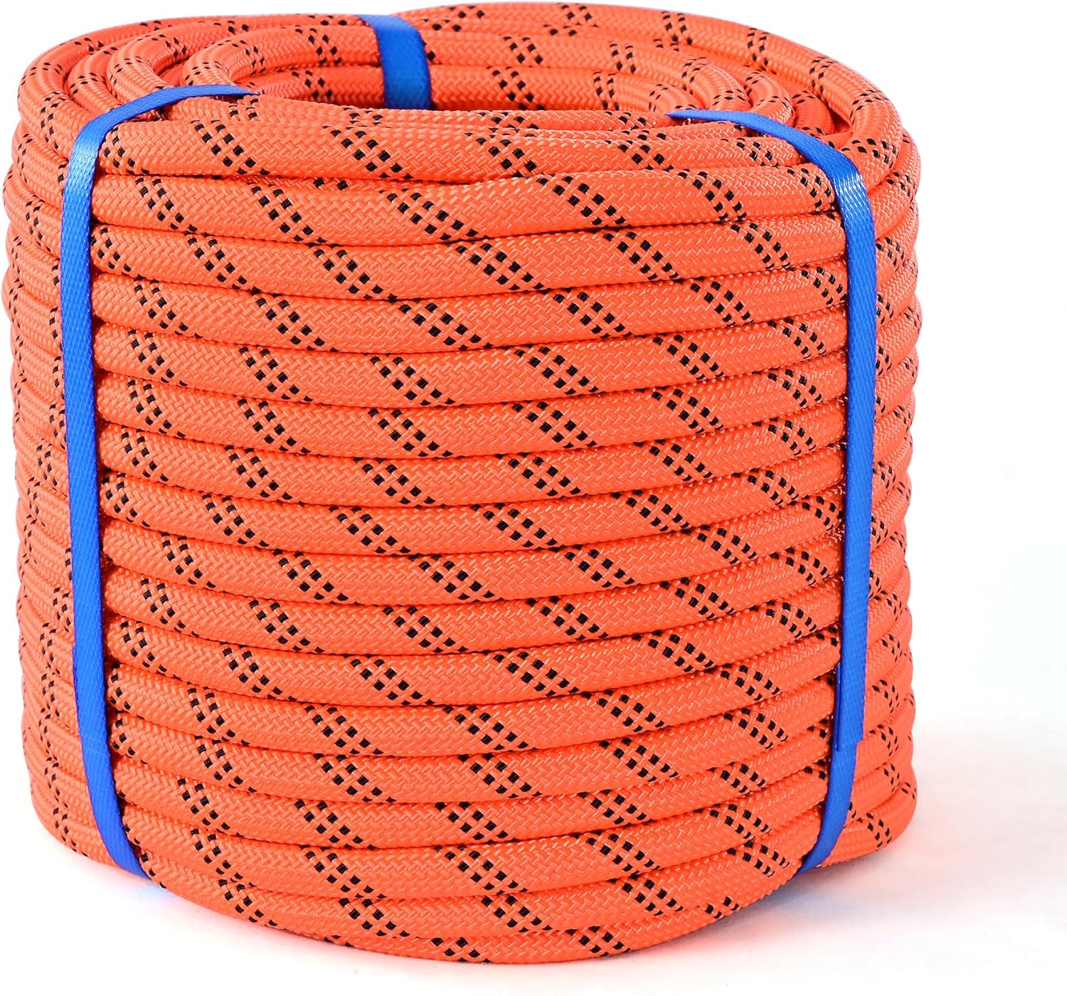 Double Braid Arborist Rope,1/2 in x 100 ft Arborist Rigging Polyester Rope,50 Strand Rope Swing for Tree Bull Rope for Outdoor, Tree Work, Swing, Sailing, Orange/Black