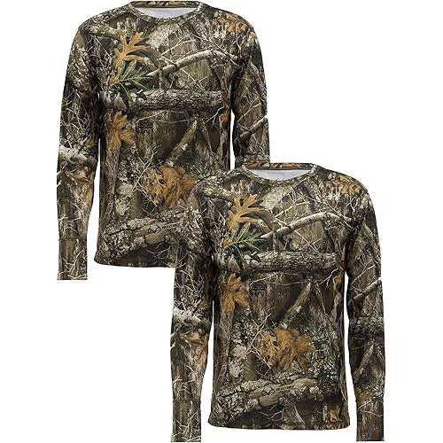 Realtree Men's 2 Pack Long Sleeve Performance Tees