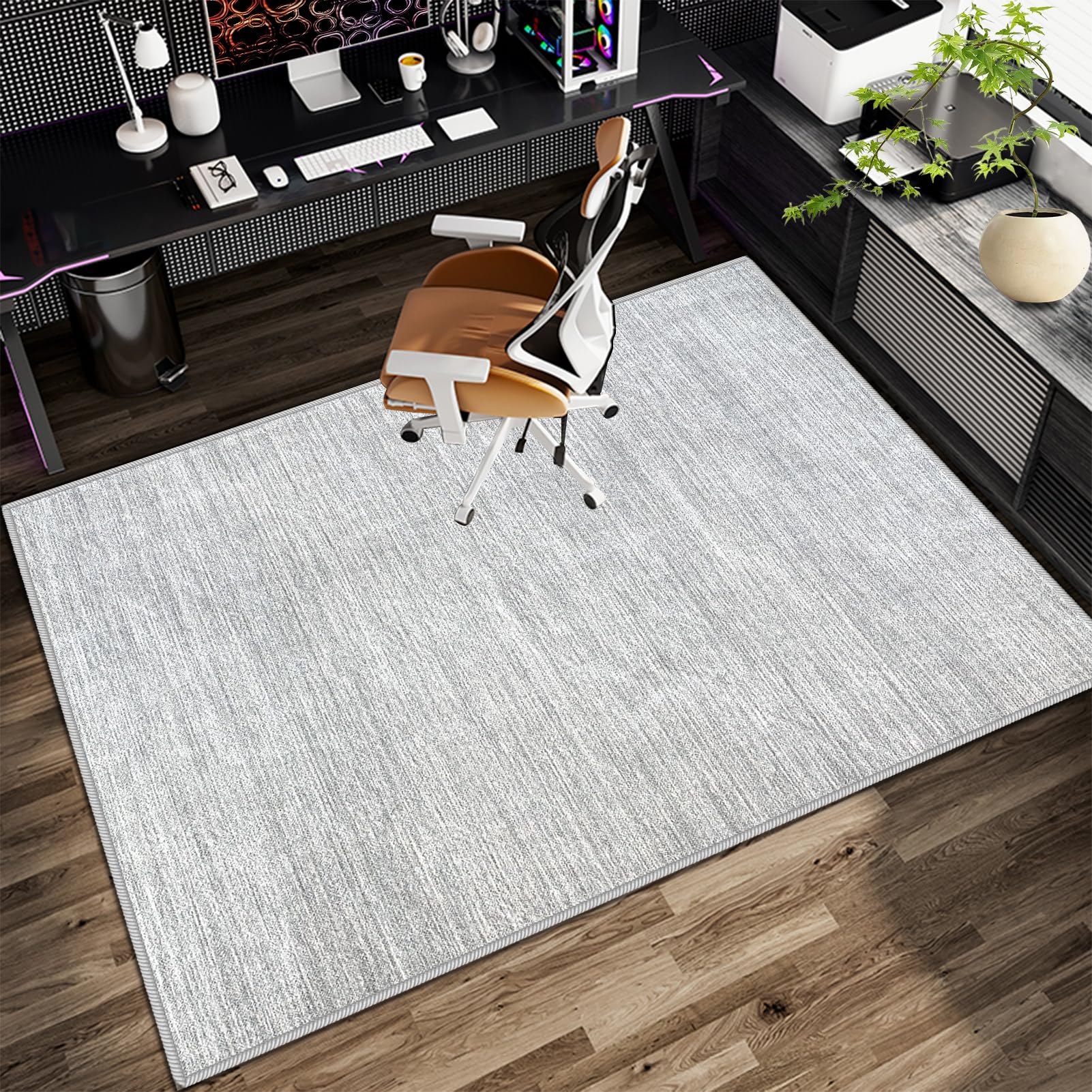 Dywan Krzesło Biuro na twardą podłogę, duży fotel gamingowy, antypoślizgowy, zmywalny 80 x 110 cm mata ochronna na podłogę krzesło kółka do laminatu mata kadeira biurko szary