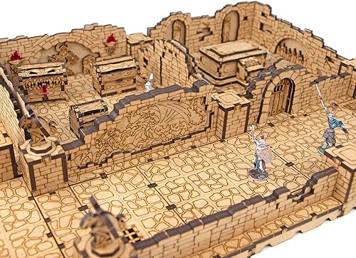 Miniatura 2 de TowerRex Ancient Crypt D & D Terrain, rejilla modular de mesa de batalla de mesa, accesorios DND para Calabozos y Dragones, Pathfinder, Warhammer -