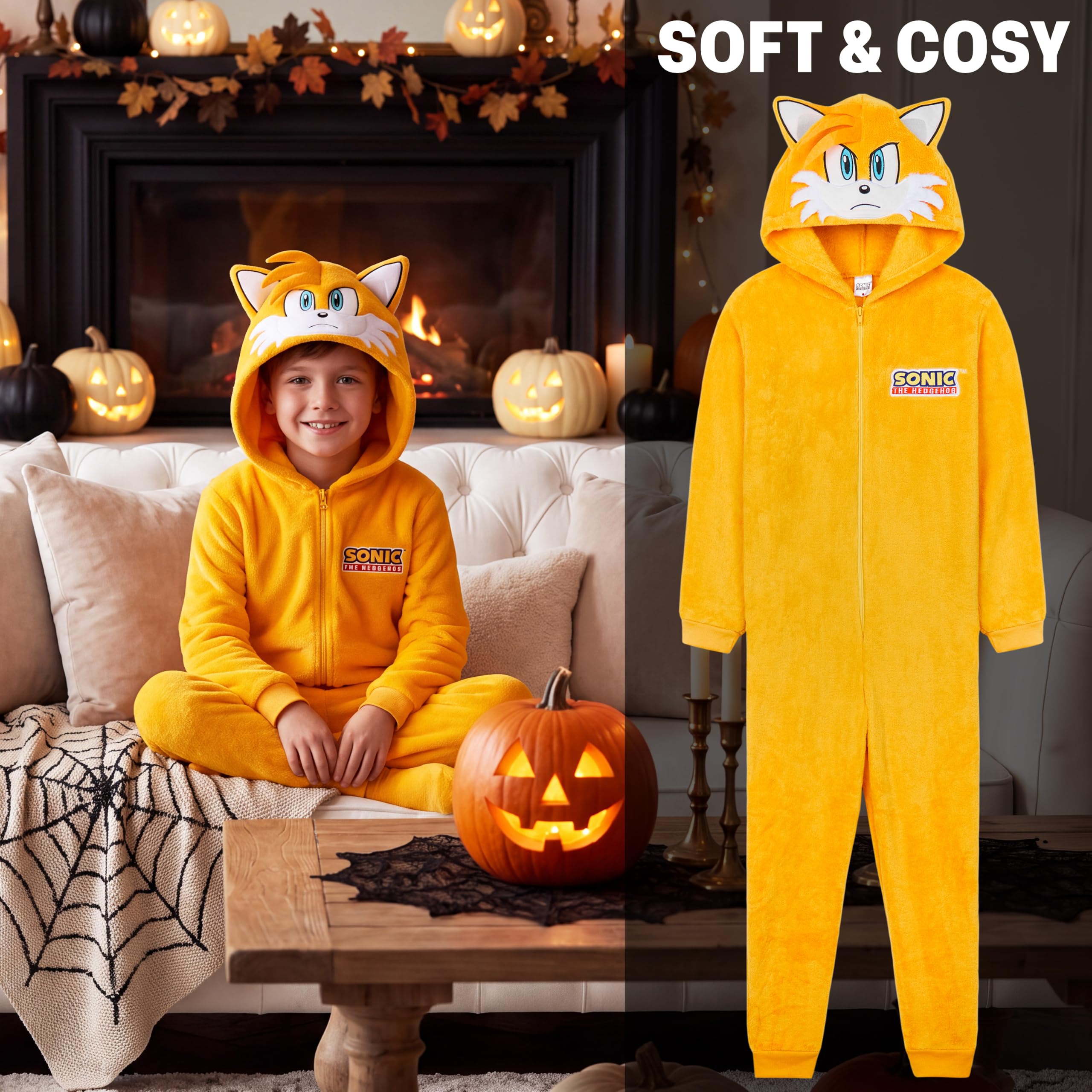 Get Trend Sonic The Hedgehog Pigiama Intero Bambini in Pile, 4-10 Anni