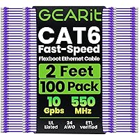 Vista 32 de GEARit Paquete de 100 cables de conexión Cat6 de 1 pie, cable Ethernet Cat 6 sin enganches, flexible y suave, serie premium, color azul