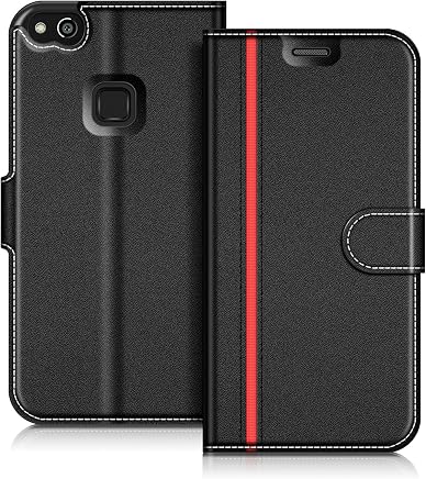 COODIO Funda Huawei P10 Lite, Funda Cuero Huawei P10 Lite, Funda Cartera Huawei P10 Lite Case con Magn?tico/Billetera/Soporte para Huawei P10 Lite, Negro/Rojo COODIO Funda Huawei P10 Lite, Funda Cuero Huawei P10 Lite, Funda Cartera Huawei P10 Lite Case con Magn?tico/Billetera/Soporte para Huawei P10 Lite, Negro/Rojo