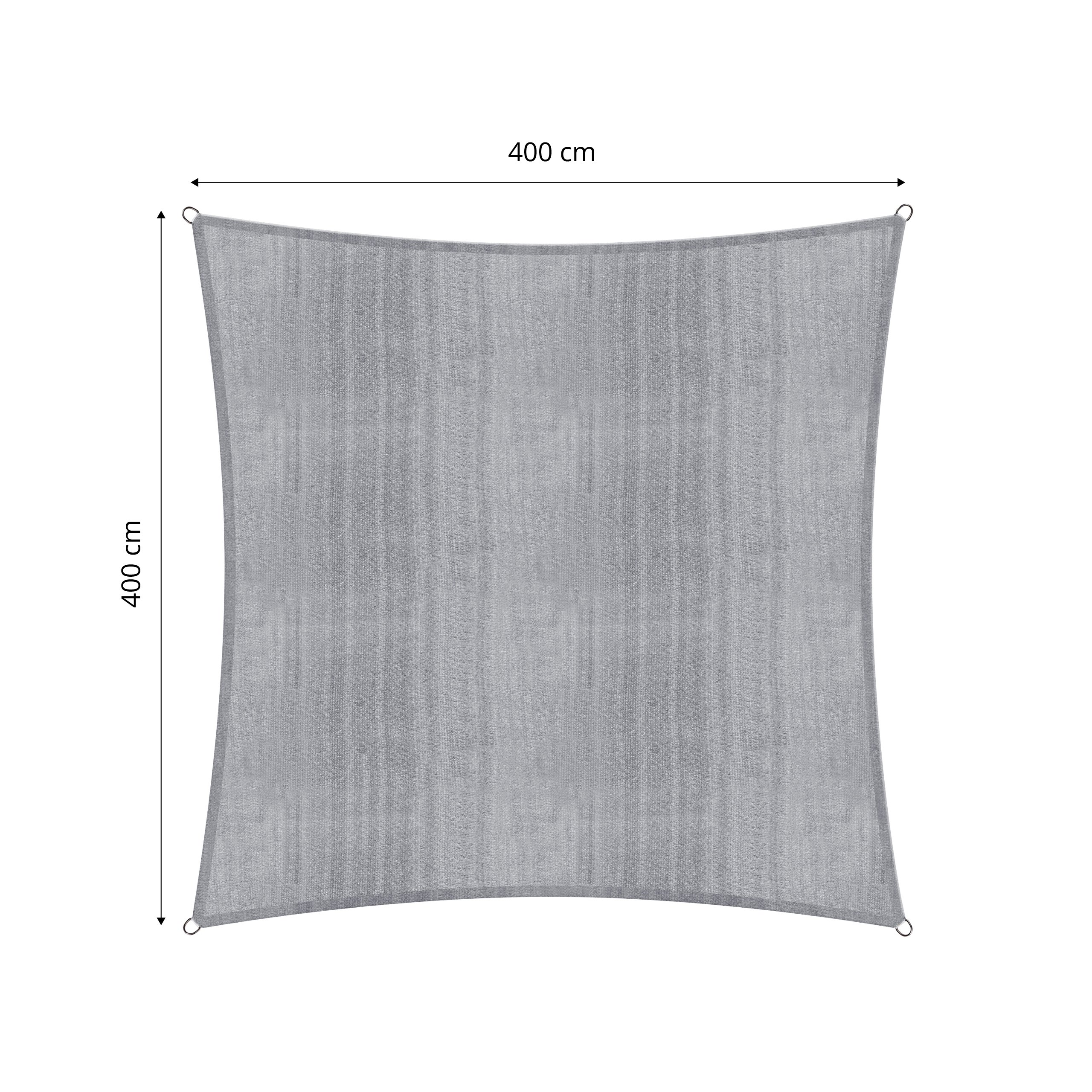 Lumaland Voile d'ombrage Cordes de Fixation incluses | Carré 4 x 4 mètres Protection Solaire | 100% HDPE avec Le Filtre UV de Protection [Gris]