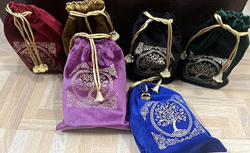 Miniatura 9 de Indian Consigners Bolsa de terciopelo suave para tarot, altar, runa, regalo, cristal, joyas para artículos preciosos, sagrados y espiritiales (azul)