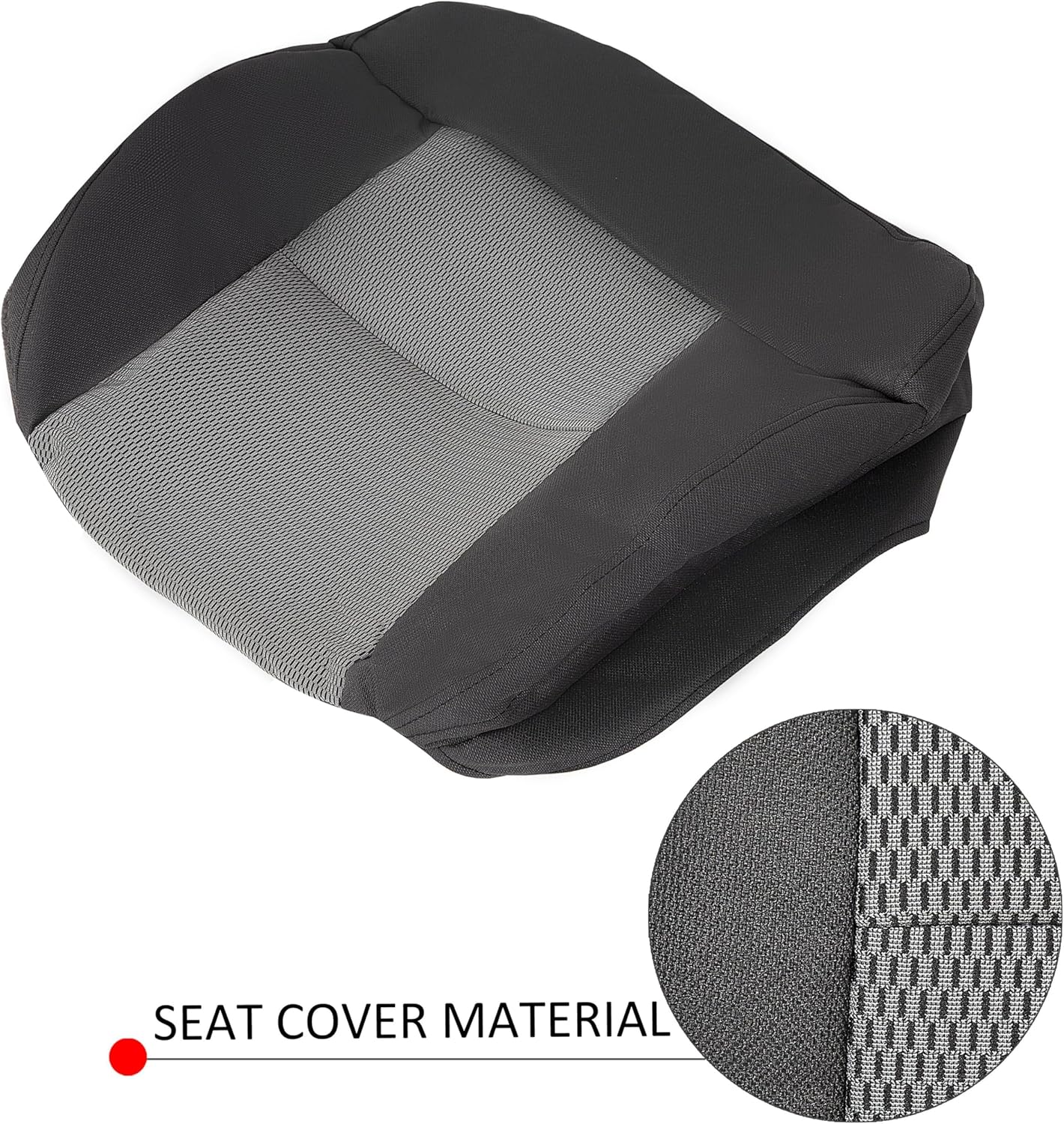 ECOTRIC Driver Side Bottom Seat Cover Compatible with 2004-2008 Ford F150 FX4 FX2 STX XLT Dark Gray Cloth Front Seat Cushion