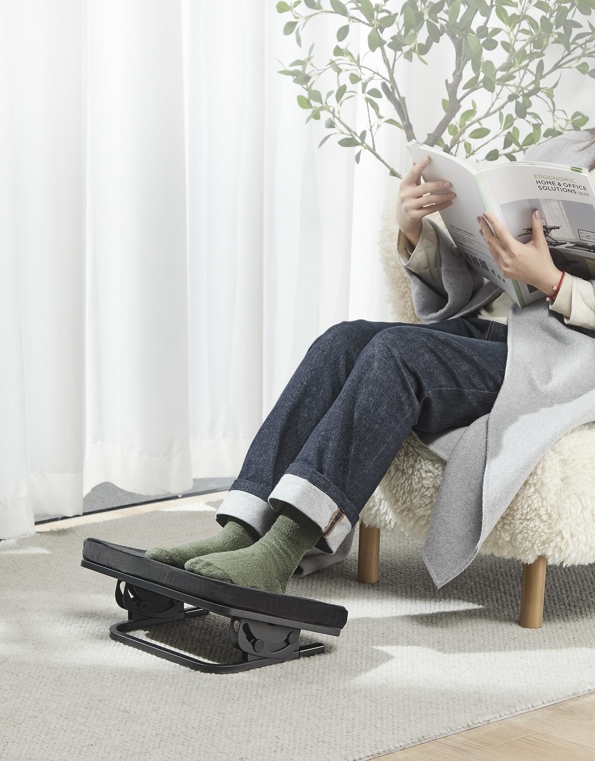 REKT – Repose-pieds SOFT STEP – Repose-pieds ergonomique en velours doux – Confort bureau et gaming