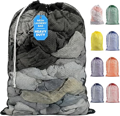 Handy Laundry Bolsa de lavandería de malla XL, duradera, lavable a máquina con cierre de cordón seguro, perfecta para dormitorios universitarios,