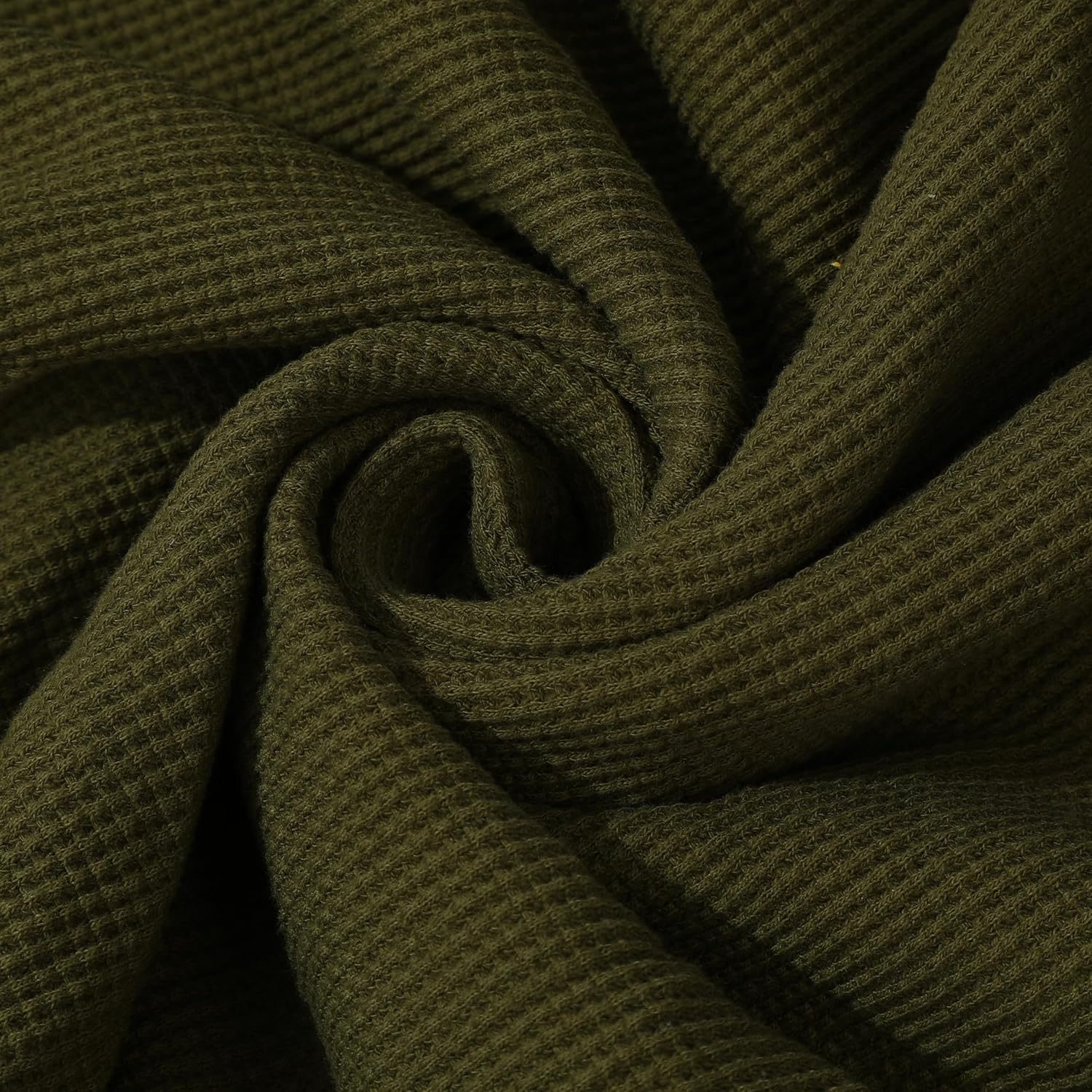 Cotton Waffle Fabric - Stretchy Waffle Fabric by The Yard Waffle Knit Spandex 62 inches Wide - Solid Colors - 1 Yard (Black)