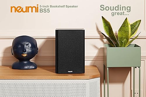 Miniatura 4 de NEUMI BS5 - Altavoces pasivos para estantería, woofer de 5 pulgadas, tweeter de 1 pulgada, madera oscura, 1 par (renovado)