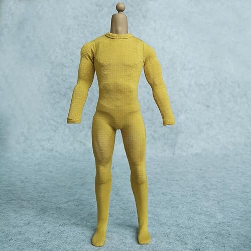 Miniatura 10 de Ropa de figura masculina a escala 16, body de manga larga, overol de tela para figura de acción de 12 pulgadas, ropa de muñeca (rojo)