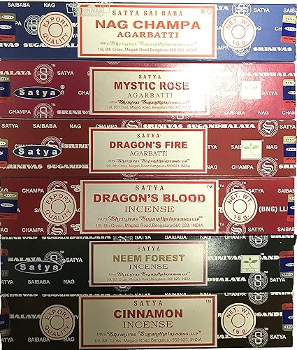 Paquete de varillas de incienso Nag Champa  Surtido de fragancias  Rodado a mano y no tóxico  Perfecto para meditación y relajación  Paquete de