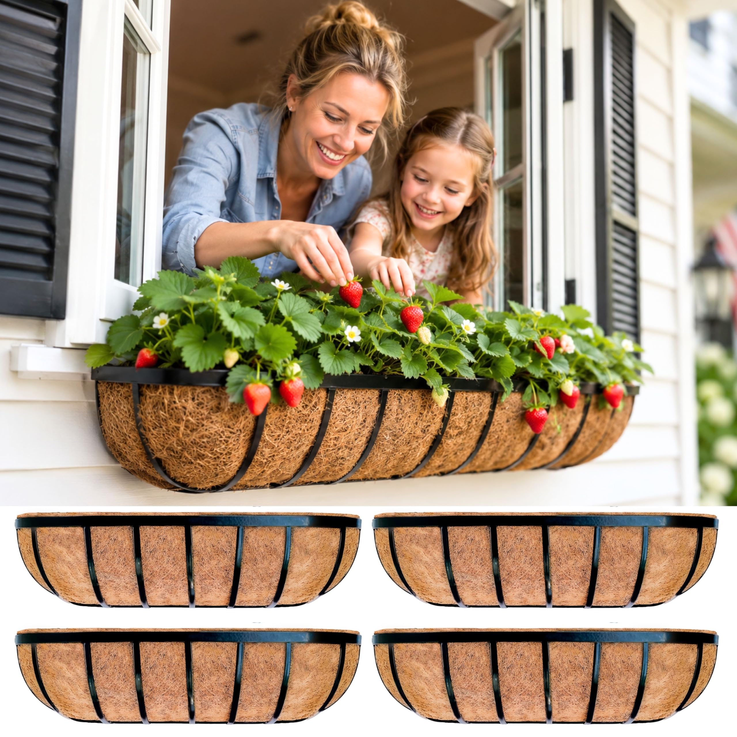 LaLaGreen 24 4-Pack Metal Window Boxes