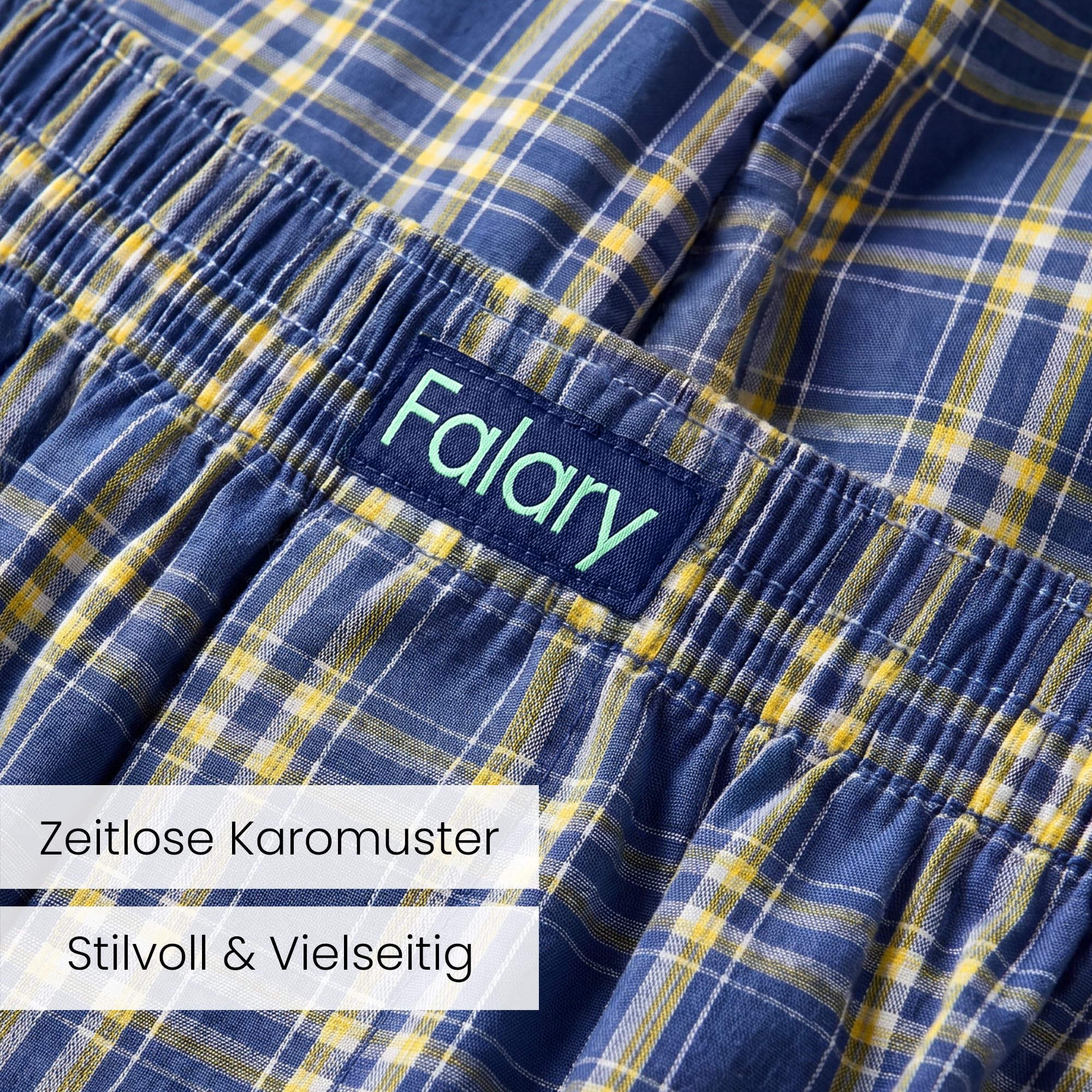 FALARY American Boxershorts Herren 6/12er Pack aus 100% Baumwolle | Lockere Unterwäsche Herren, Webstoff Unterhosen für Männer, Klassisch, Weit, Bequem (Gr.S-3XL)