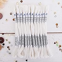 Vista 51 de 12 madejas ThreadArt Premium de hilo de bordar de algodón egipcio de fibra larga Gris antiguo 6 hilos divisibles de 8.75 yardas cada uno