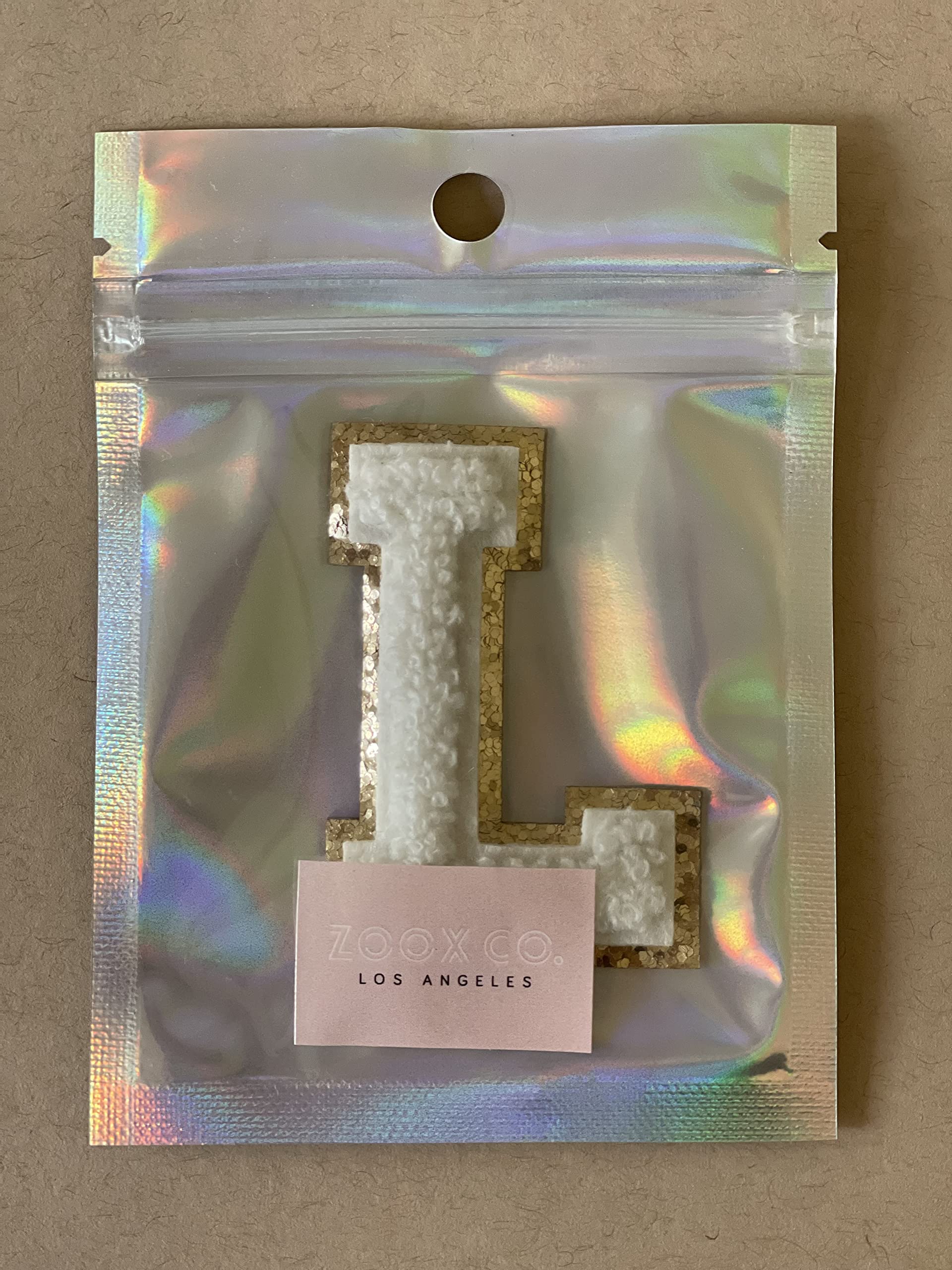 Amazon.com: White Varsity Glitter Letter Chenille Initial Patch