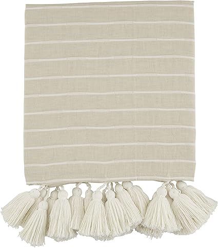 Stripe Tassel Throw Blanket - Thumbnail 2